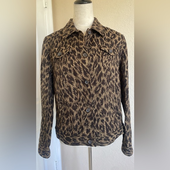 Charter Club Cheetah Printed Jacket-Large - Picture 5 of 8
